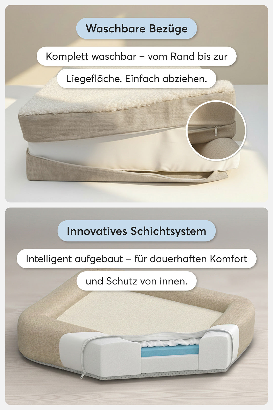 Orthopädisches Hundebett Pure Beige - Teppana