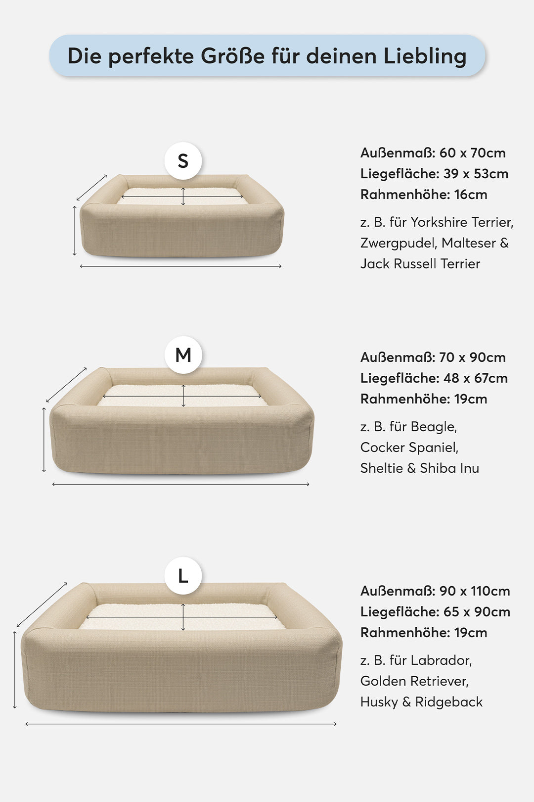 Orthopädisches Hundebett Pure Beige - Teppana